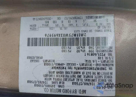 2003 Mercury Grand Marquis Ls из США, поврежденный, VIN 2MEFM75W03X695976